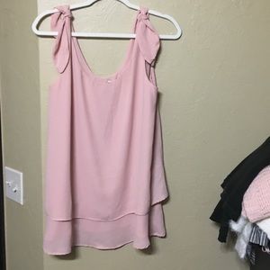 NWOT Red Lolly Chiffon layered top